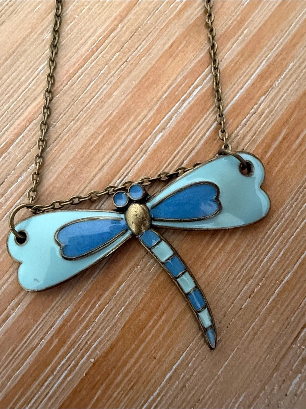 Blue Dragonfly Pendant Necklace